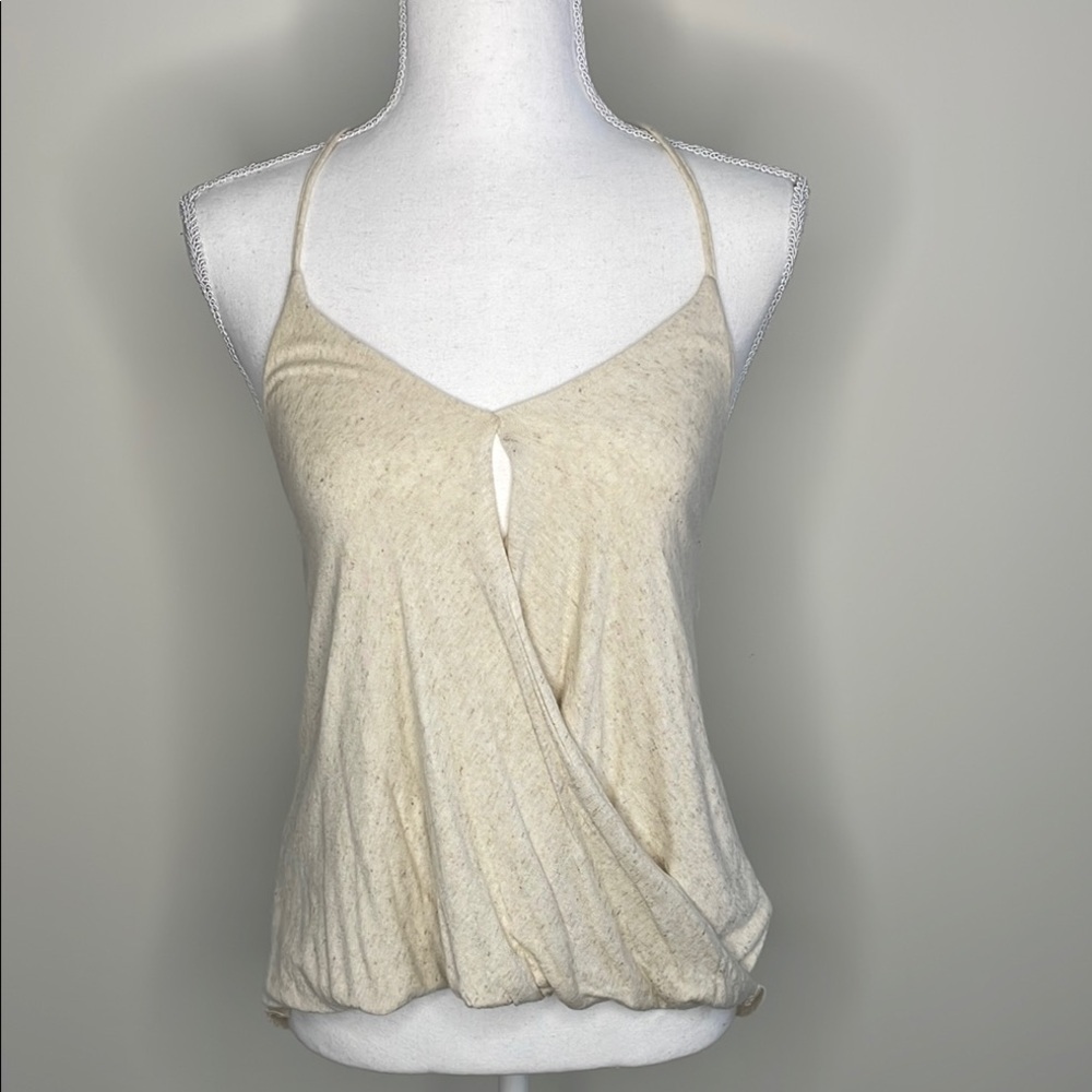 Silence + Noise Bubble Front & Wrap Cream Women's Top